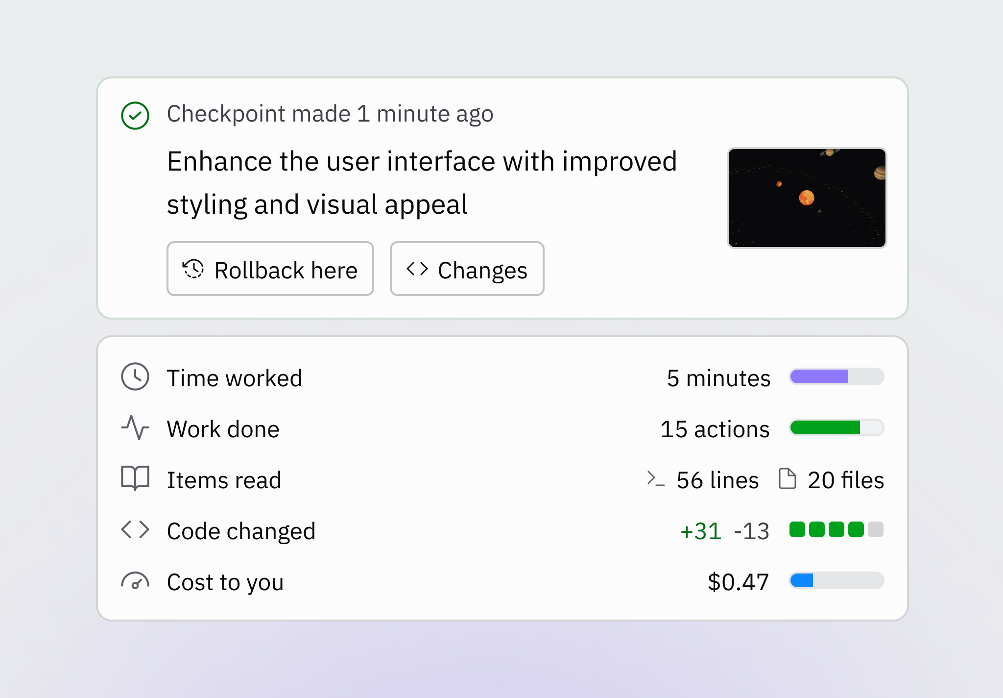 How the pricing will appear in the Replit Agent user interface